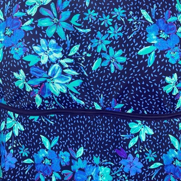 Swimsuits For All Woman's size 30 Blue Floral Print Swim Dress with built in One - Picture 8 of 10